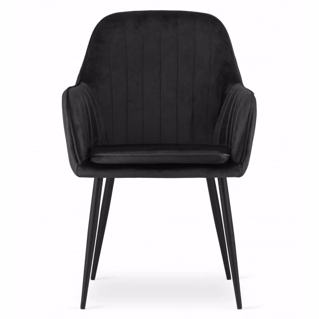 Sedia moderna in velluto nero con gambe in metallo KENDRA HOME – 2