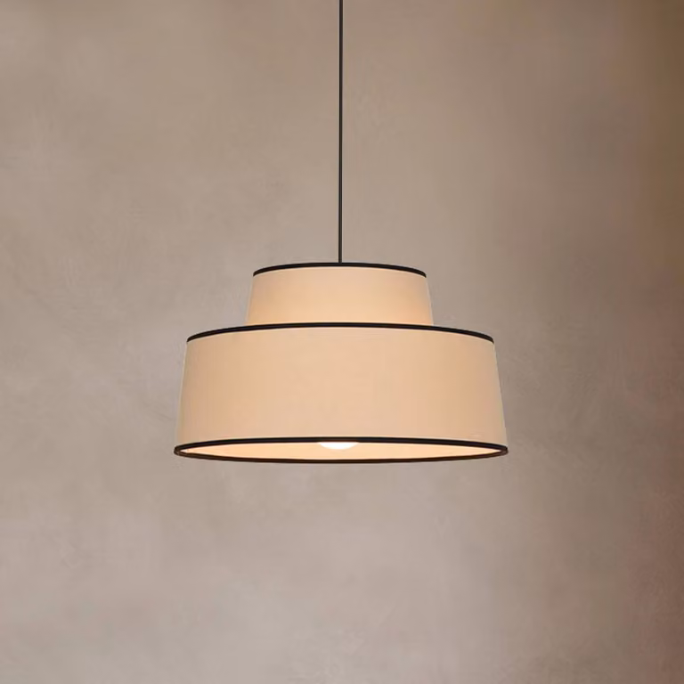 COREP Lampada a sospensione Mallorca, dimmerabile, Alluminio / Grigio / Zincato, Soggiorno / Sala da pranzo, Tessuto / Stoffa / Seta, Lampada a sospensione