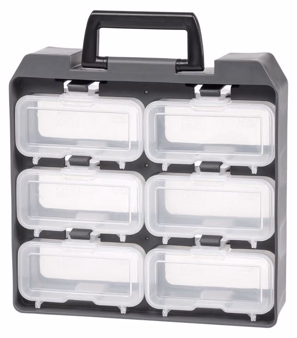 Iris Ohyama, contenitore assortito/organizzatore per piccoli oggetti con 6 scomparti, scatola per viti, modello UC-