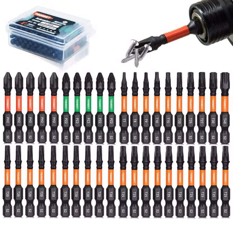 Set di 40 punte a impatto, resistenti, per cacciaviti