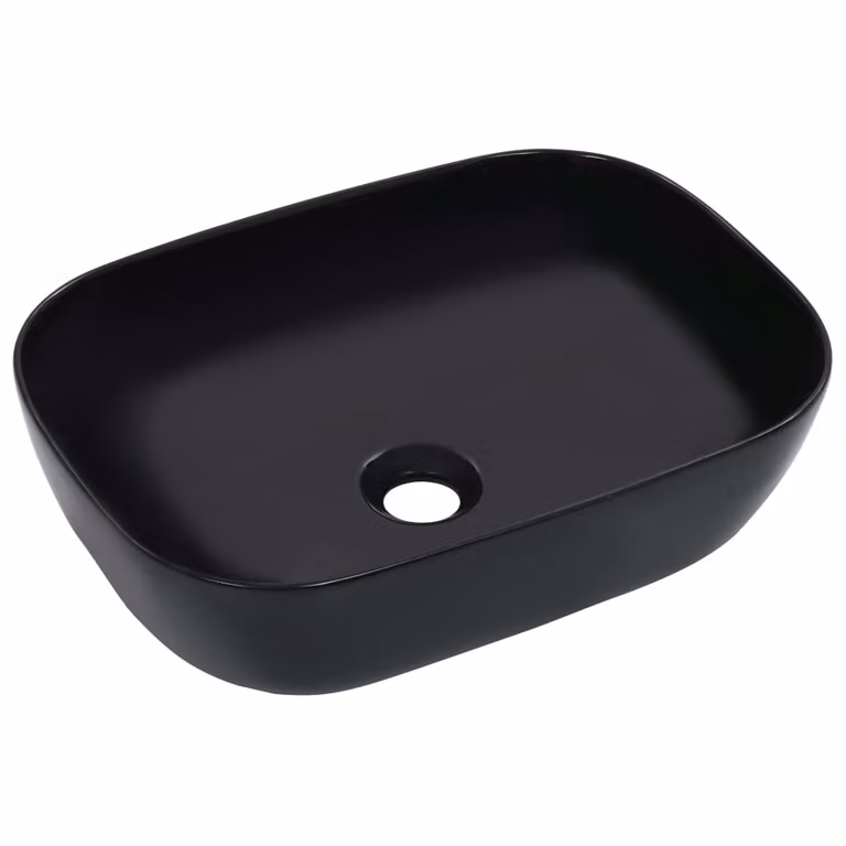 The Living Store Lavabo 45,5 x 32 x 13 cm in Vetroceramica nera