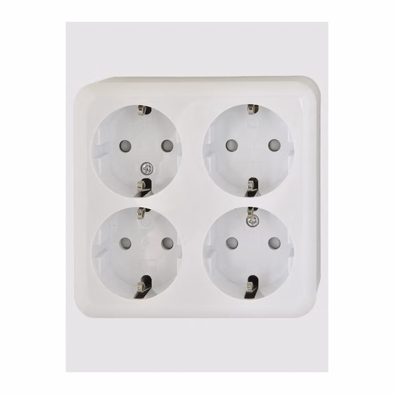 Presa a muro con contatto di terra a 4 vie AC 250 V / 16 A VDE CE