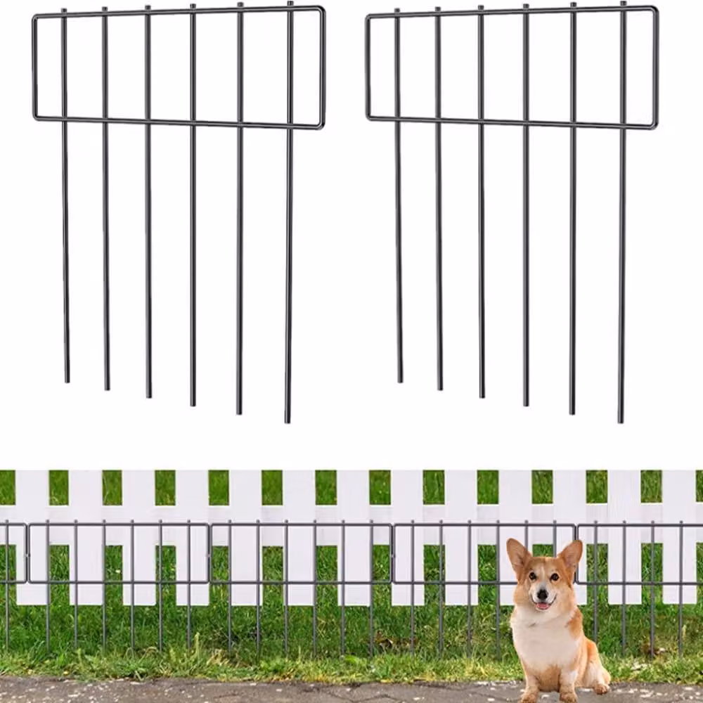 Recinzione per giardino - Acciaio inossidabile - 3 m x 43 cm - 10 pezzi - Protezione anti-scavo