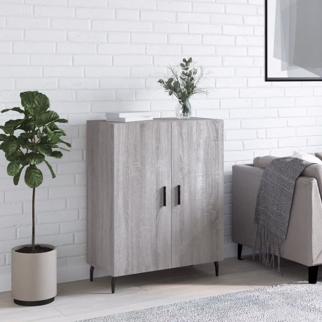 Credenza vidaXL Grigio in Legno e MDF per Soggiorno o Ufficio, L/P/H: 69,5 x 34 x 90 cm