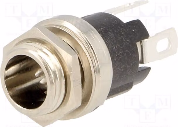 1 connettore maschio da 5,5 mm per alimentazione CC, compatibile con connettore 5,5/2,1 mm, connettore DC 2,1 mm, modello 722A