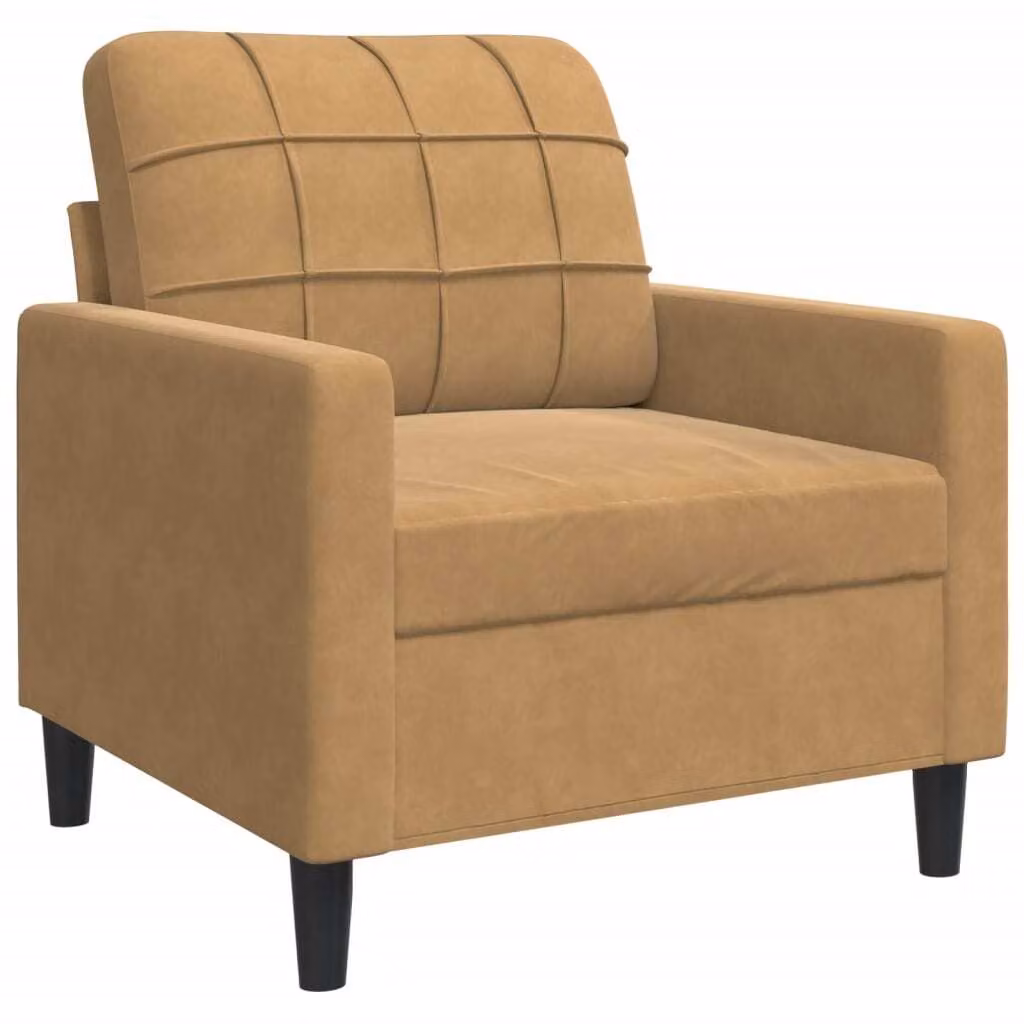 Poltrona Marrone 60 cm Velluto