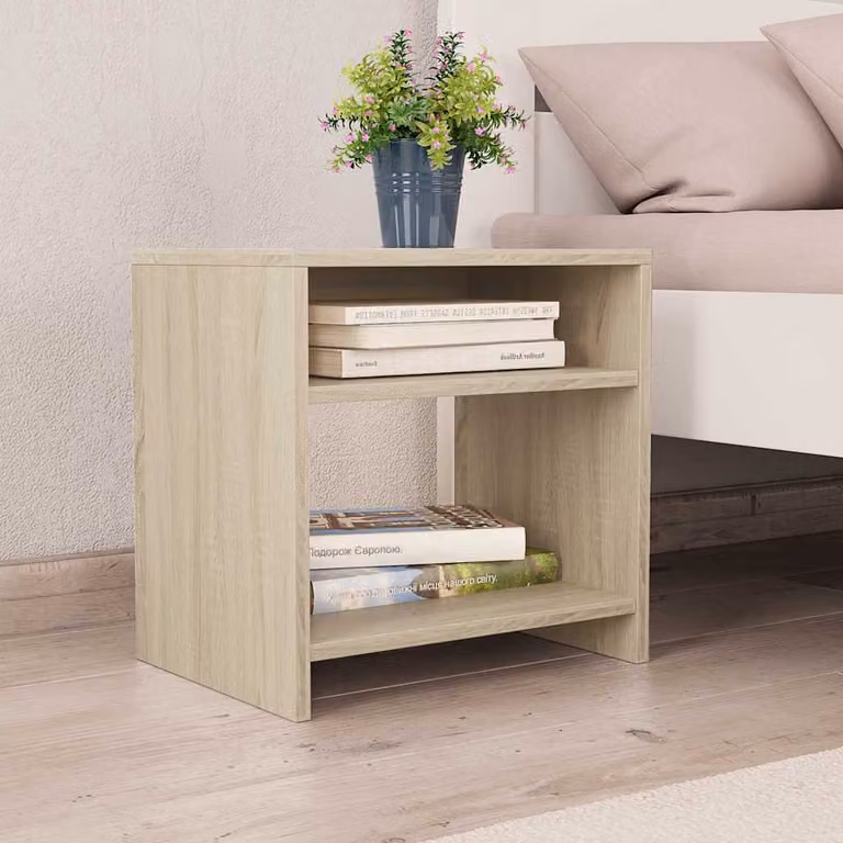 Comodino vidaXL in Legno Multistrato e MDF, Rovere Sonoma, L 40 cm x P 30 cm x H 40 cm