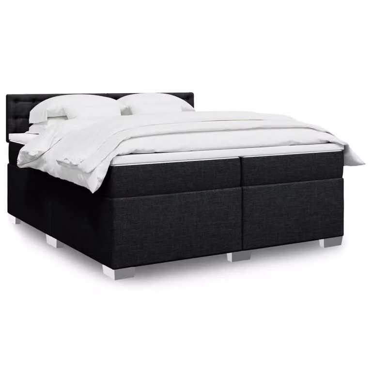 Maison Exclusive - Letto boxspring con materasso nero 200x200 cm Tessuto