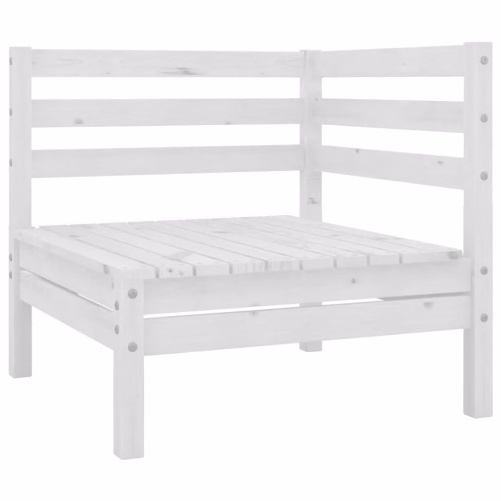 set 4 pezzi da giardino in pino massiccio bianco