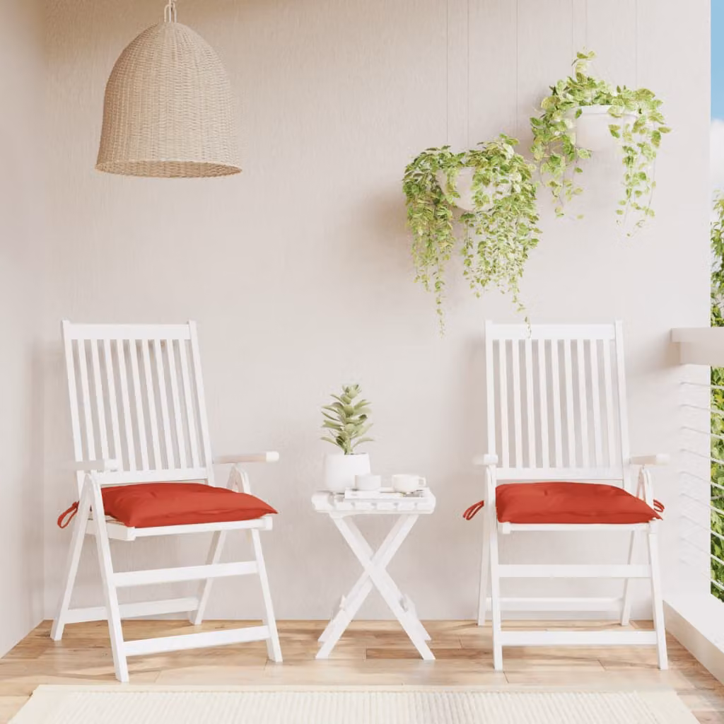 Set di 2 cuscini per pallet vidaXL rossi in tessuto Oxford idrorepellente e traspirante L/P/H: 50 x 50 x 7 cm