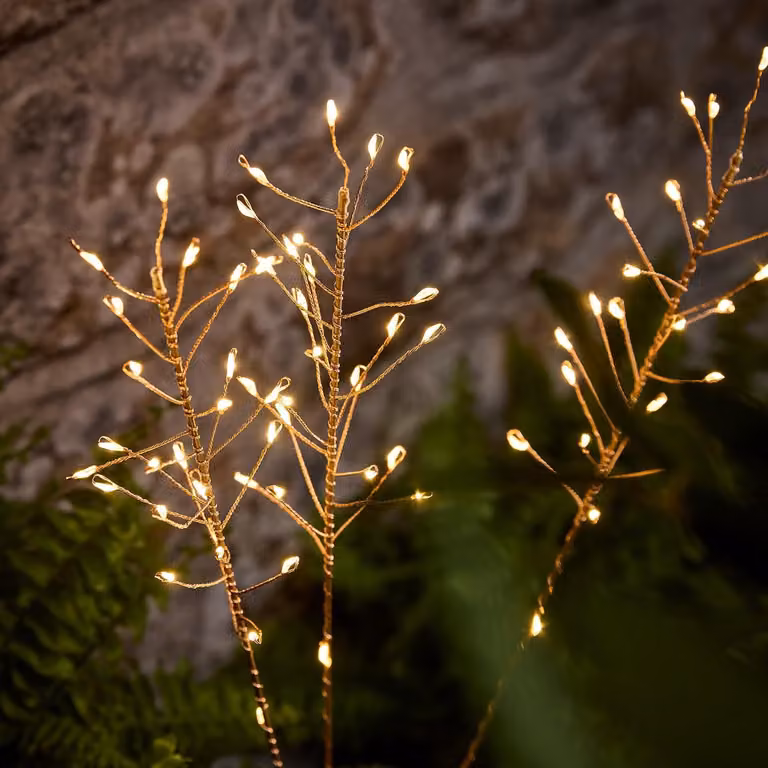 Lampade solari a forma di pampa, set da 3, rame, 84 LED, 60 cm, grado di protezione IP44