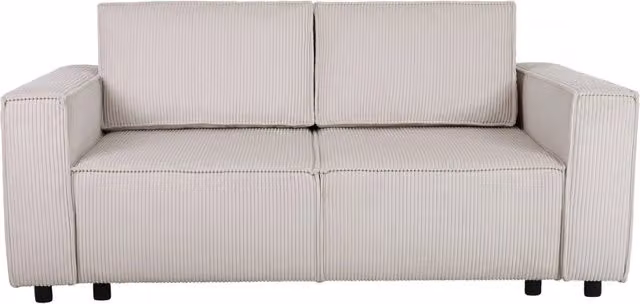 Divano letto in velluto a coste dritte "Montaigne S" - 3 posti - Beige