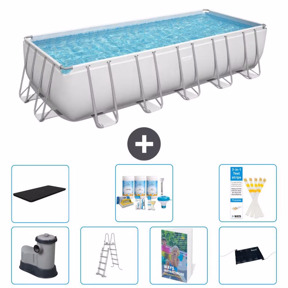 Bestway Power Steel, piscina rettangolare - 640x274x132 cm - composta da 6 parti, modello S632