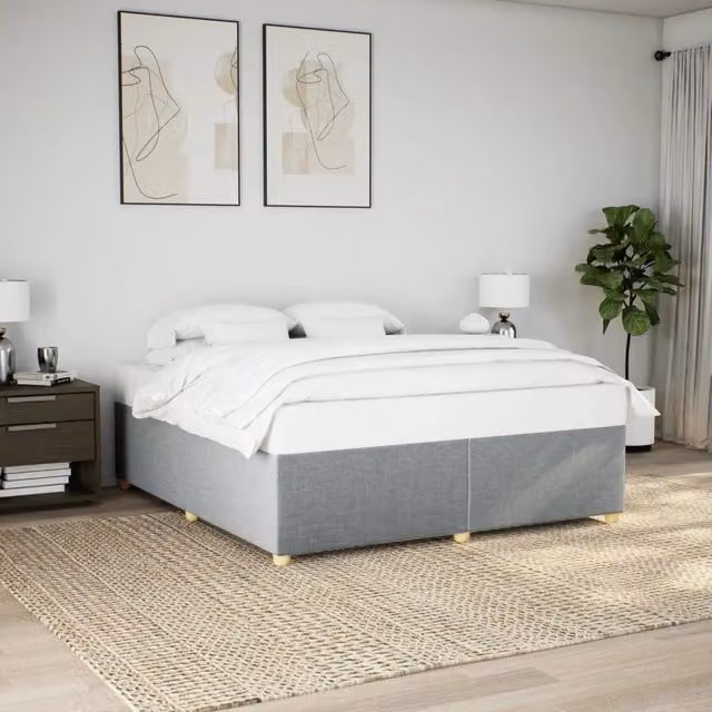 Giroletto senza Materasso-Struttura Letto Grigio Chiaro 180x200 cm Tessuto 819882