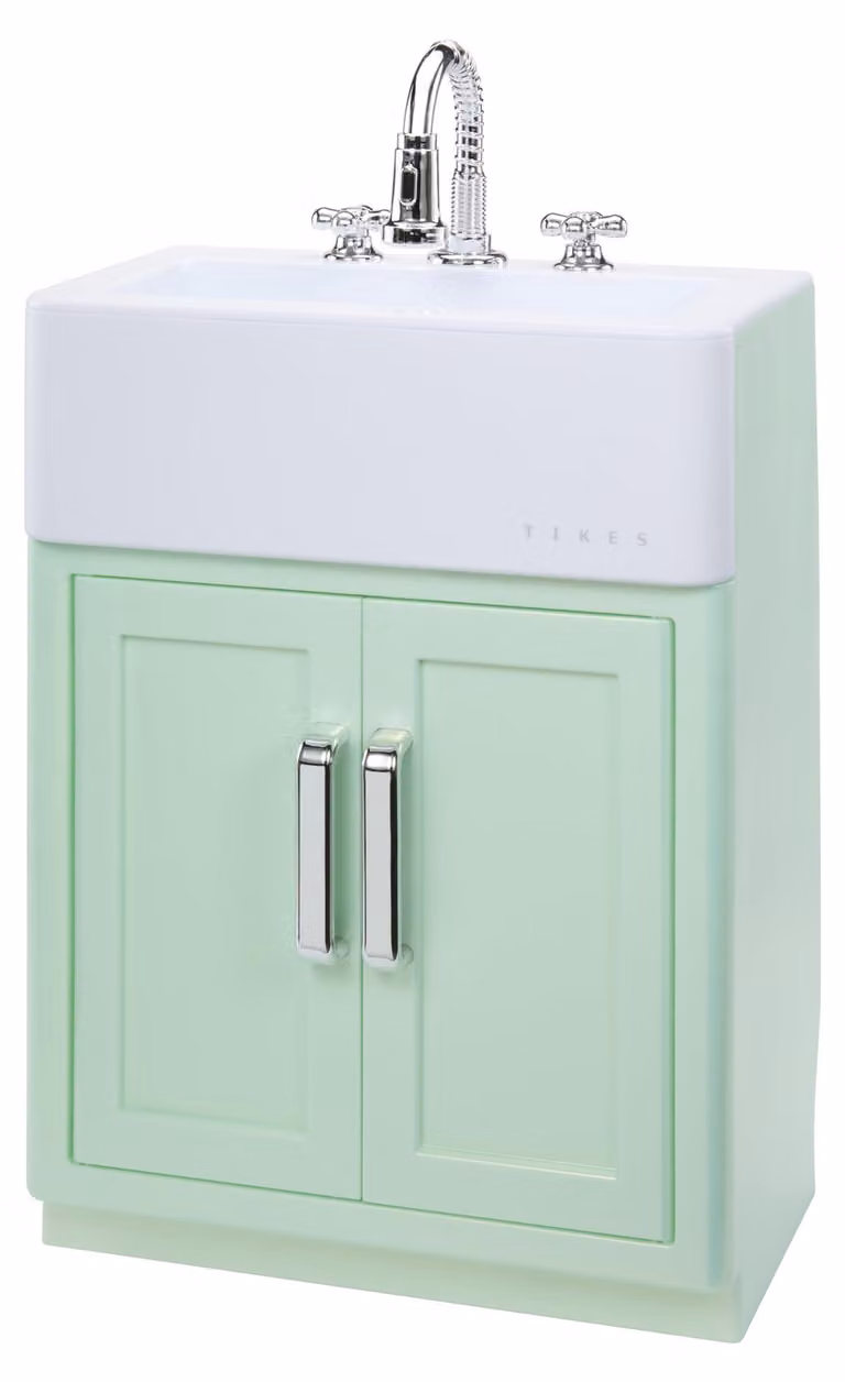 Little Tikes Sweet Spaces, lavello modulare per cucine giocattolo – lavello giocattolo verde menta con rubinetto funzionante e mobiletto contenitore, giochi d'acqua per bambini dai 3 anni in su – dimensioni degli elettrodomestici da cucina