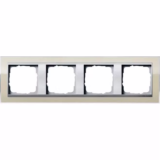 Gira 0214776 Cornice di copertura quadrupla, colore alluminio Gira Event Sabbia chiara
