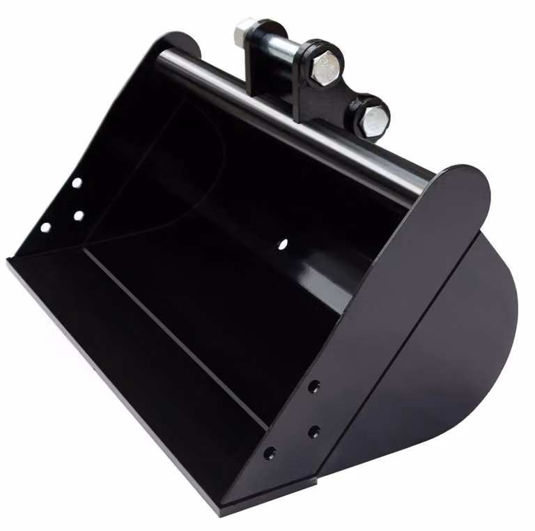 Mini-escavatore: pala a V, pala piana - 800 mm, pala per scavi - Attacco a bulloni Ø 25 mm - Distanza tra i bulloni 88 mm - Larghezza dell'attacco 90 mm - Adatto per mini-escavatori cinesi