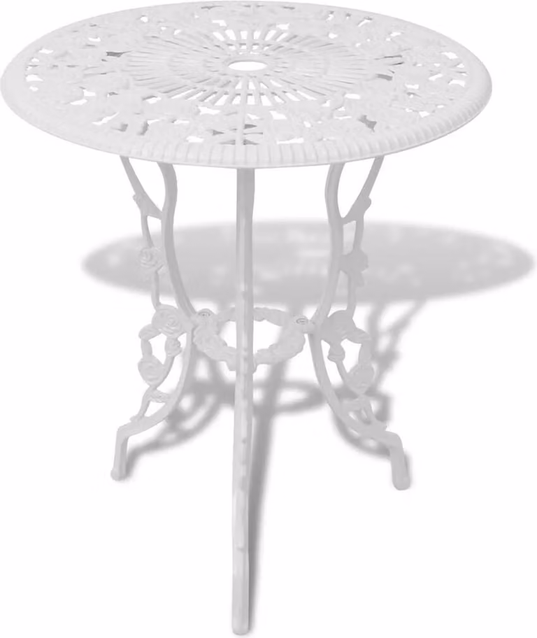 set bistrot 3 pezzi in alluminio fuso bianco