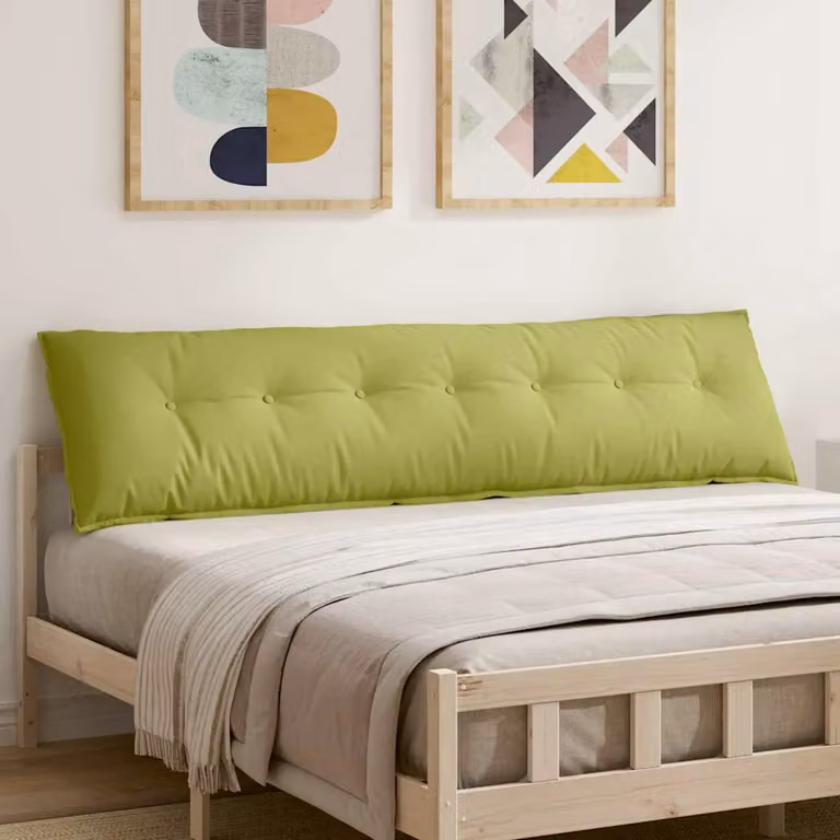 Cuscino per schiena vidaXL verde chiaro con rivestimento rimovibile in poliestere L 200 x P 19 x H 50 cm