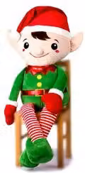 Peluche Elfo seduto con gambe lunghe De.Car multicolore Altezza: 55 cm