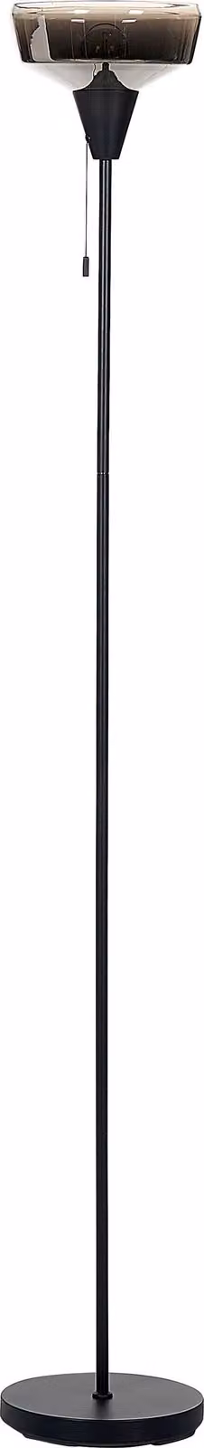 BELIANI Lampada da terra in metallo nero e argento con paralume in vetro fumé 175 cm interruttore luce per camera da letto moderna soggiorno