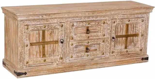 Mobiletto basso in legno bianco 165x46x65h cm