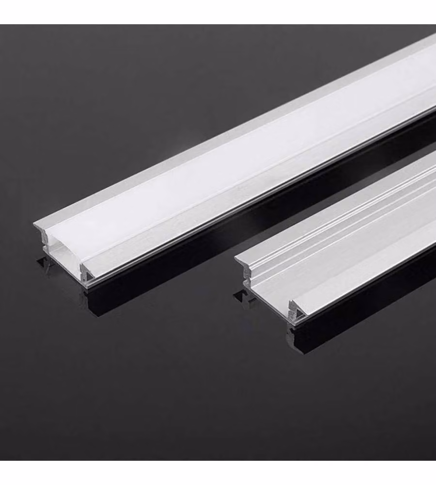 V-TAC Profilo in Alluminio Colore Silver per Strip LED Copertura Satinata 2000*24.7*7mm