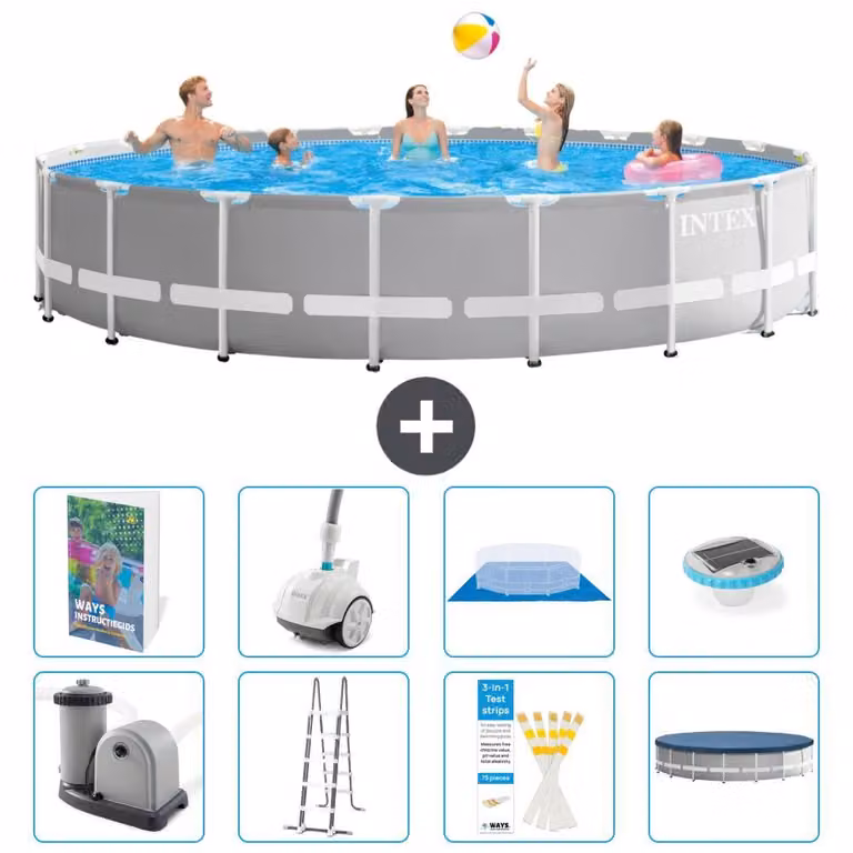 Struttura per piscina a forma di prisma - 610x132 cm - composta da 7 elementi - modello S552