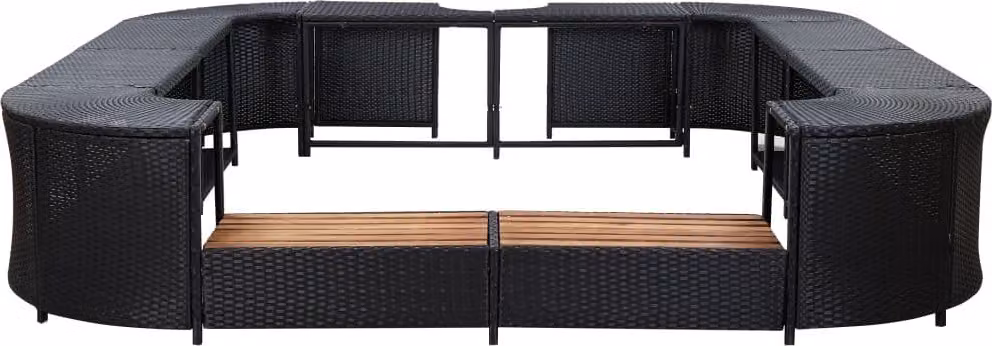 Bordo per Vasca da Spa Quadrato Nero 268x268x55 cm Polyrattan