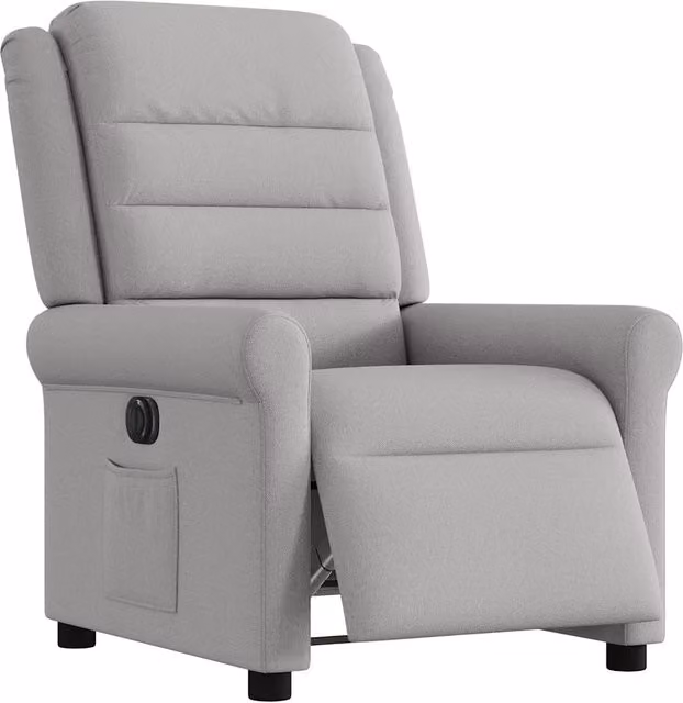 Poltrona Elettrica Reclinabile-Divano Sedia Grigio Nuvola in Tessuto 805772
