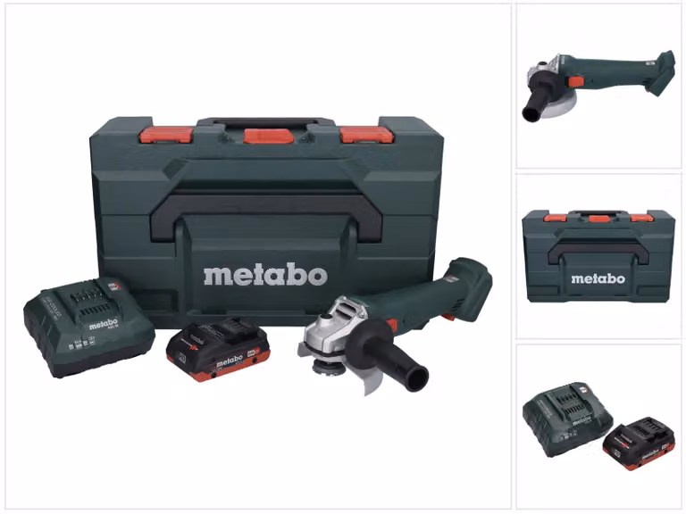 Smerigliatrice angolare a batteria Metabo W 18 L 9-125 18 V 125 mm + 1x batteria 4,0 Ah + caricatore + metaBOX
