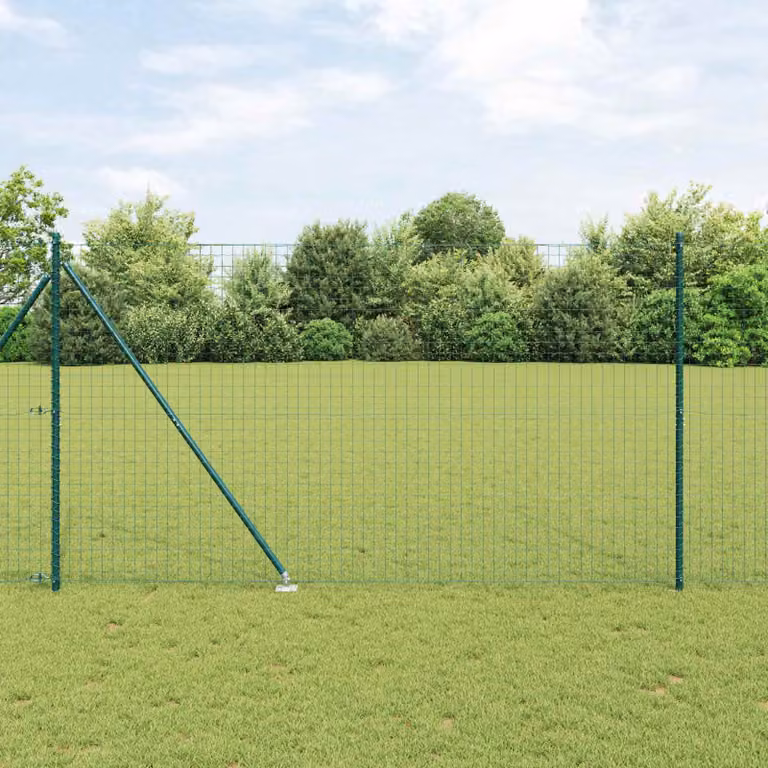 Set di 26 pali per recinzione vidaXL con picchetto a terra in acciaio zincato e plastica, colore verde o grigio, L/P/H: 3,2 x 3,2 x 225 cm