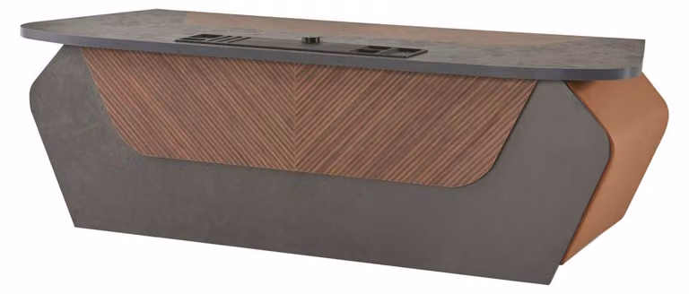 Bürotisch Braun Grau Zweifarbig Modern Design Rechteckig Schreibtisch