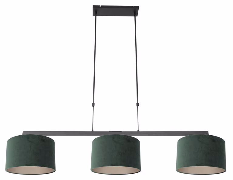 Lampada a sospensione - nero - Stang - metallo tessile - grande lampada da tavolo da pranzo - E27 - 3463ZW - Steinhauer