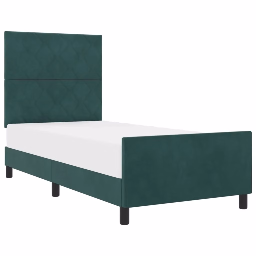 Letto a molle con testiera in velluto verde vidaXL L/P/H: 200 x 90 x 140 cm – 2