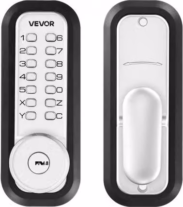 Serratura Meccanica con Tastiera Monofacciale VEVOR con Codice da 4-7 Cifre e Bloccaggio Automatico, Colore Argento