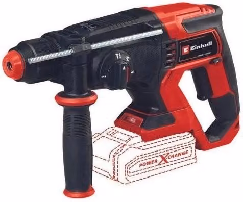 Martello Tassellatore a Batteria Einhell TE-HD 18-20 Li 18 V con 4 Funzioni SDS Plus, Batteria 4,0 Ah e Caricabatterie, Nero e Rosso