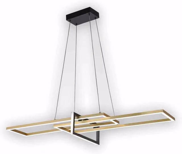 LÚZETE - SOSPENSIONE LED REGOLABILE 40 W NERO/ORO ATTICUS