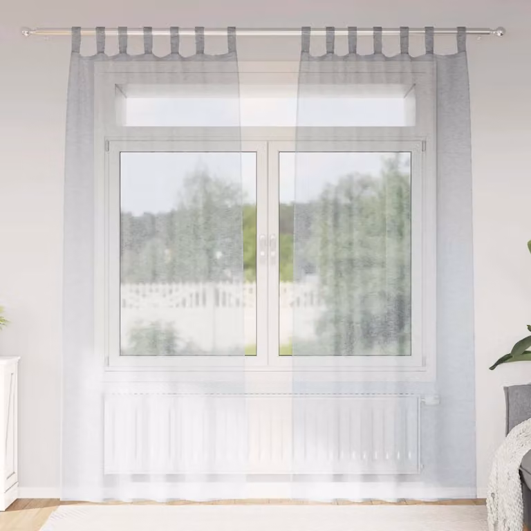 Set di 2 tendine velate vidaXL in poliestere grigio, L: 225 cm, H: 140 cm