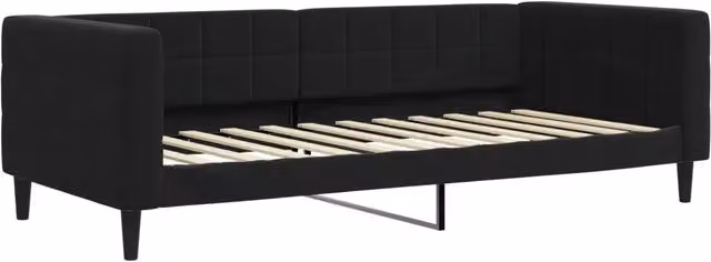 Letto singolo | Letto per adulti | Letto da Giorno Nero 90x200 cm in Velluto