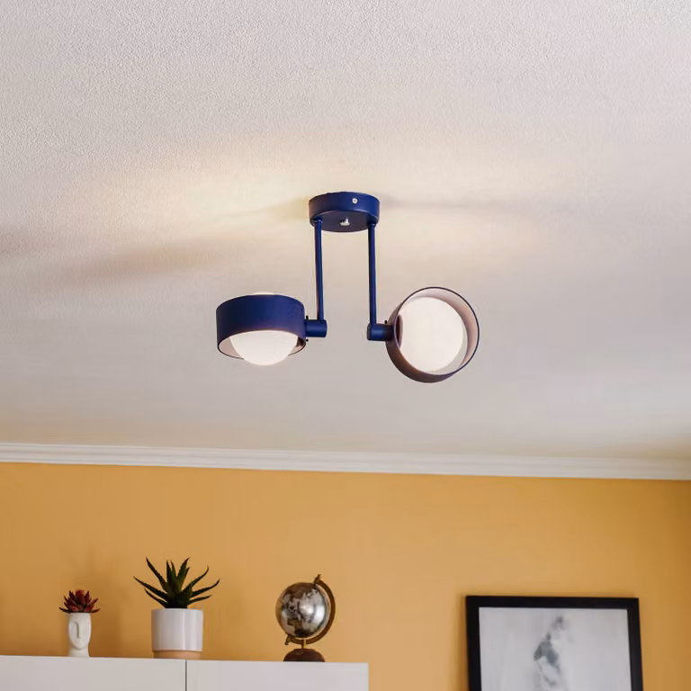 Plafoniera soffitto Mado Argon, dimmerabile, Blu, Soggiorno / Sala da pranzo, Metallo, Moderno, Plafoniera