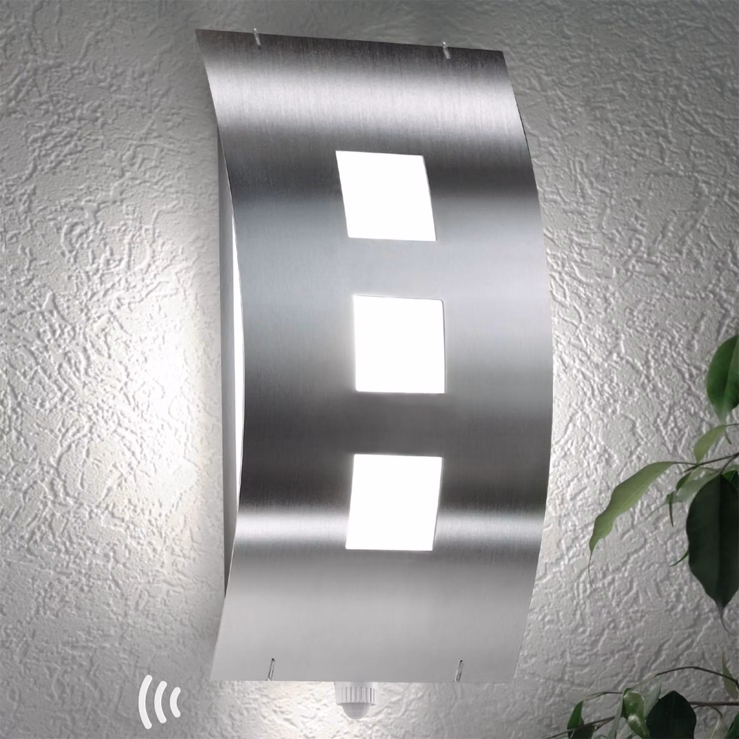CMD Applique da esterno Toma in acciaio inox con sensore TOMA, Alluminio / Grigio / Zincato, Acciaio Inox, Moderno