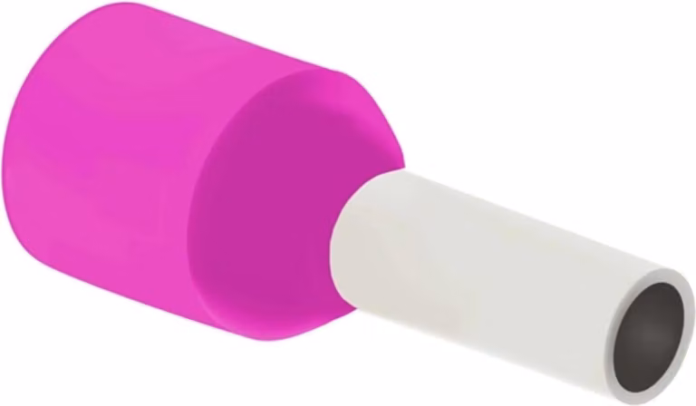 Capicorda DIN 46228 parte 4 isolati, dimensione N, codifica colore DIN sezione 0,34 mm² rosa - 1 pezzo