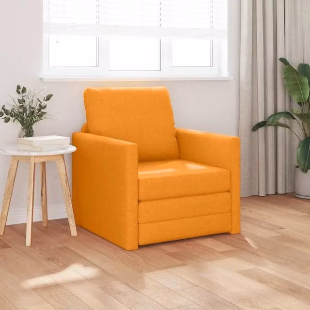 Divano letto moderno vidaXL in tessuto giallo e arancione L: 74 cm, P: 77 cm, H: 81 cm