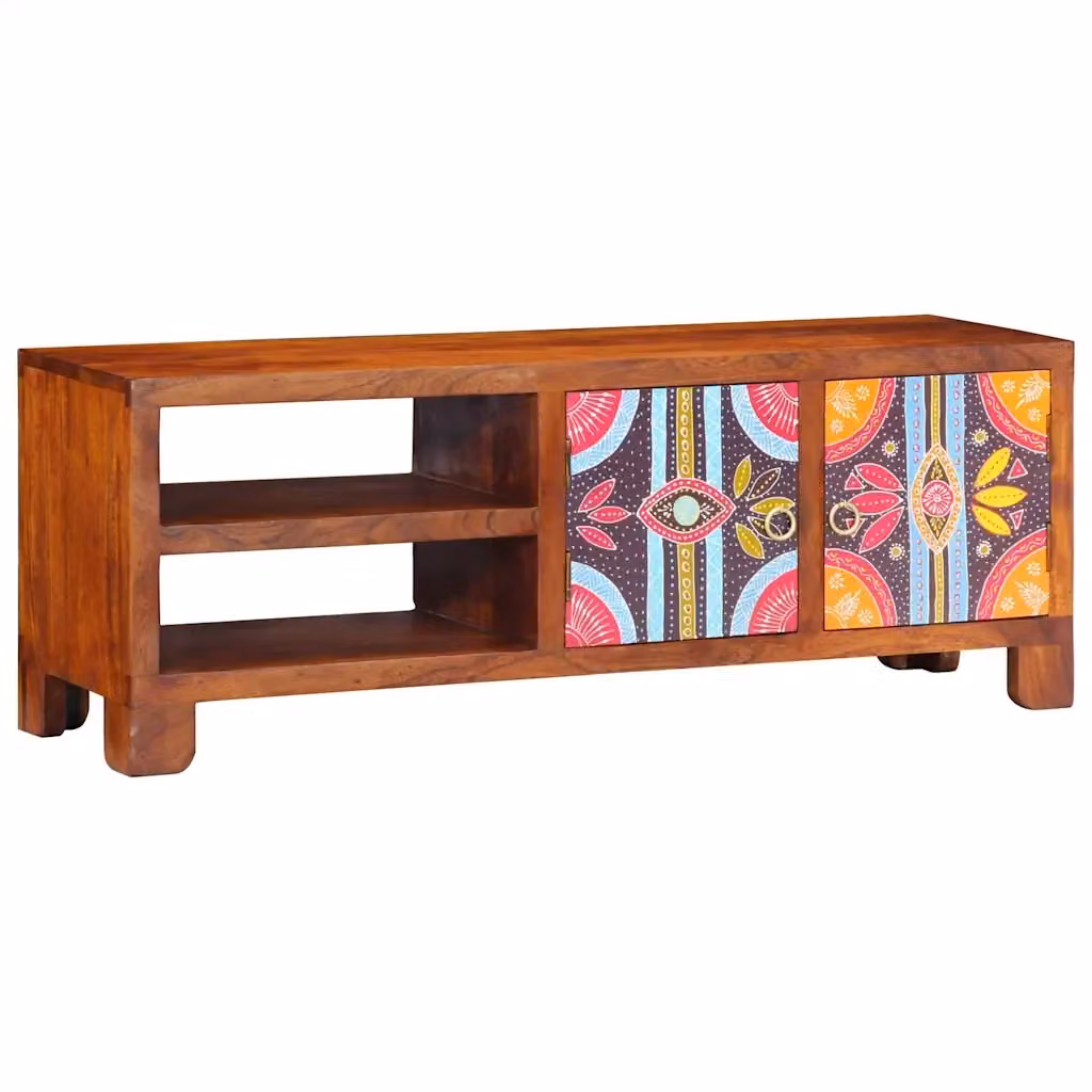 Mobile Porta TV Multicolore in Legno di Acacia vidaXL L: 110 cm, P: 30 cm, H: 40 cm – 2