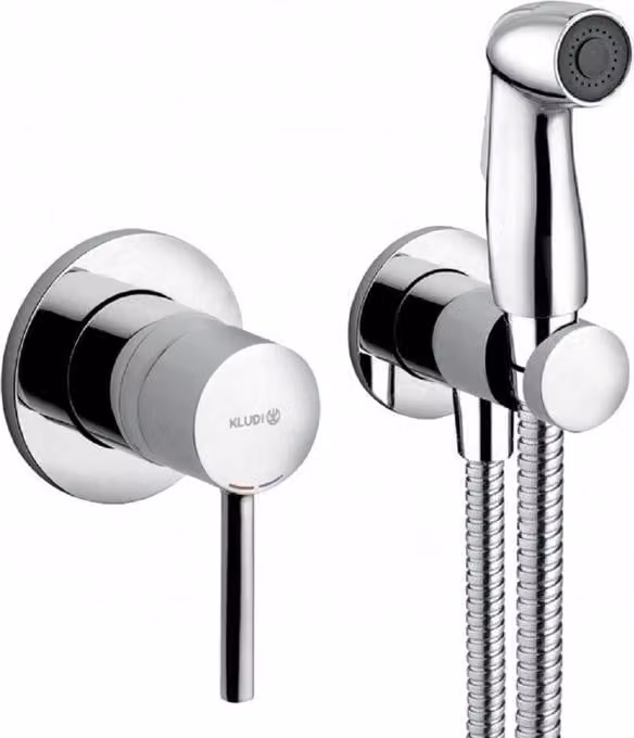 Kludi Bozz - Set di miscelatori a leva da incasso con doccia bidet, cromo 389990576