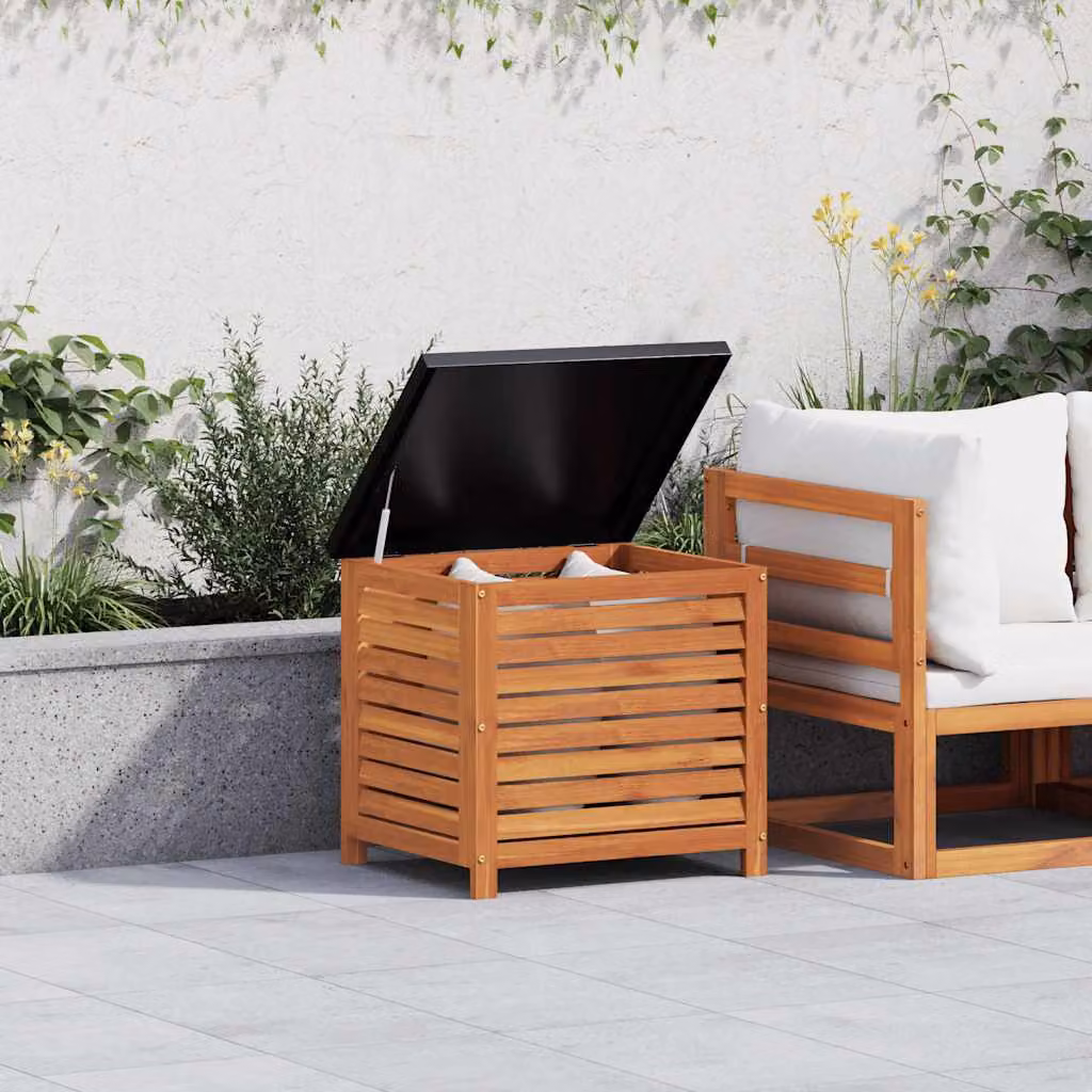 vidaXL Contenitore da Giardino in Legno di Eucalipto Oliato, Marrone, L 60 cm x P 50 cm x H 55 cm