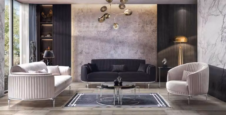 Sofagarnitur 331 Sitzer Couch Polster Lehn Sofa Garnitur Textil Stoff Sofas