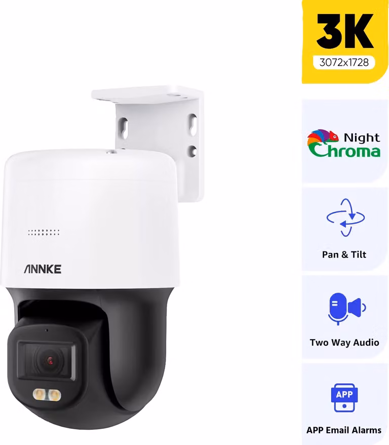 Telecamera di rete IR a colori ANNKE 3K, 6,0 megapixel, audio bidirezionale integrato, rilevamento umano AI