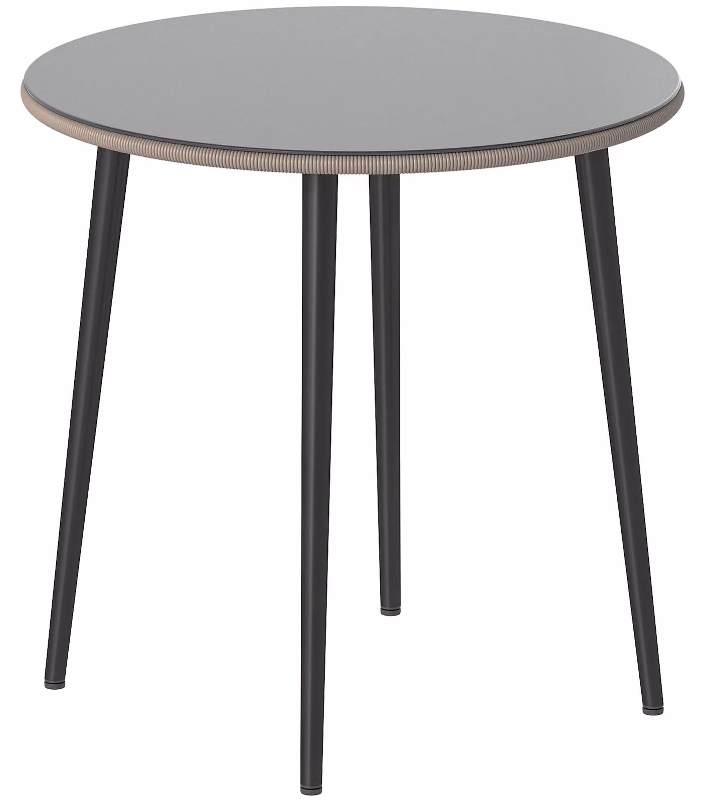 Tavolo da giardino con piano in vetro e struttura in acciaio | Colore: Grigio | Dimensioni: 80x80x74 cm